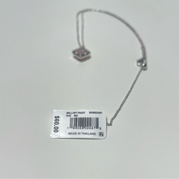 Kendra Scott Mallory Silver Pendant Healing Rose Quartz Necklace - Picture 12 of 12